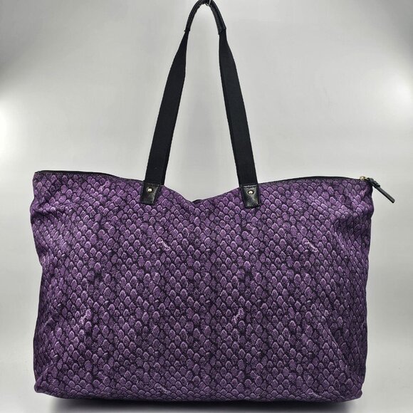 Coach XL Purple Multi Snake Print Getaway PACKABLE Travel Weekender Tote 1 PIECE - Picture 5 of 12
